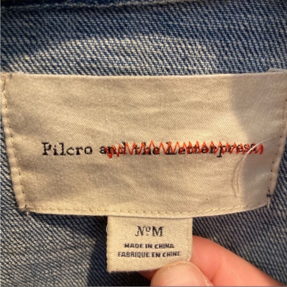 ANTHROPOLOGIE | PILCRO AND THE LETTERPRESS Colorblock Denim Jacket Medium - Picture 10 of 12